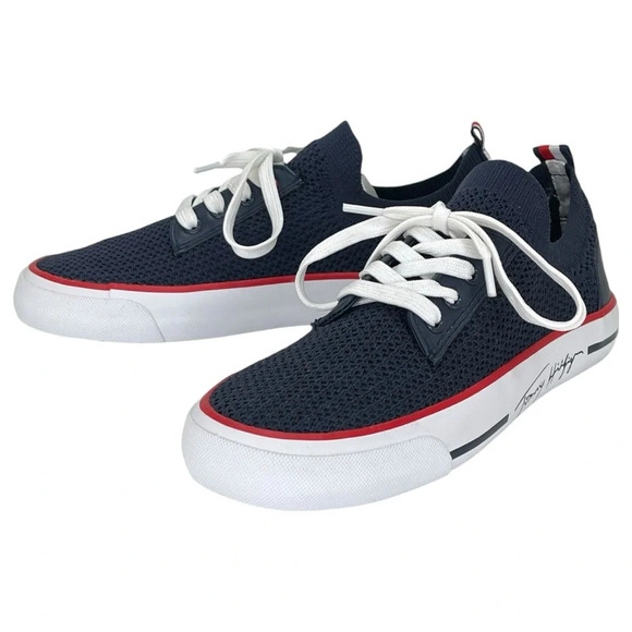 NWOB Tommy Hilfiger Gessie Navy Knit Stretch Womens Sneakers Size 7.5M - Picture 6 of 9